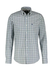 LERROS Karohemd mit Button-down-Kragen Dunkelgrün/Grün