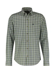 LERROS Karohemd mit Button-down-Kragen Dunkelgrün/Grün