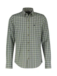 LERROS Karohemd mit Button-down-Kragen Dunkelgrün/Grün