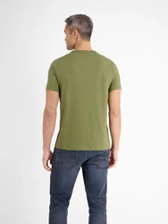 LERROS Unifarbenes T-Shirt mit Print Dunkelgrün/Khaki