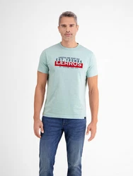 LERROS Unifarbenes T-Shirt mit Print Unifarben