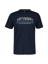 LERROS T-Shirt mit Brustprint unifarben