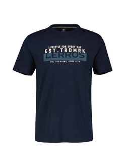 LERROS T-Shirt mit Brustprint unifarben