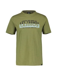 LERROS Unifarbenes T-Shirt mit Print Dunkelgrün/Khaki