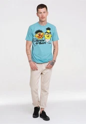 LOGOSHIRT T-Shirt Sesamstrasse - Ernie & Bert Blau/Hellblau
