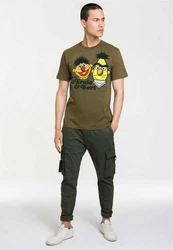 LOGOSHIRT T-Shirt Sesamstrasse - Ernie & Bert Dunkelgrün/Khaki/Grün
