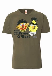 LOGOSHIRT T-Shirt Sesamstrasse - Ernie & Bert Dunkelgrün/Khaki/Grün
