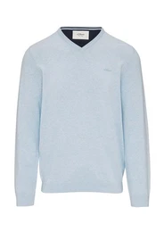 V-Ausschnitt-Pullover Pullover (1-tlg) V-Ausschnitt, langarm, Logo-Stickerei