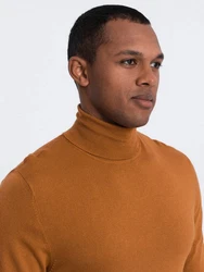OMBRE Rollkragenpullover Schwarz/Orange/Braun