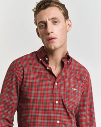 Gant Langarmhemd Rot/Braun/Dunkelrot