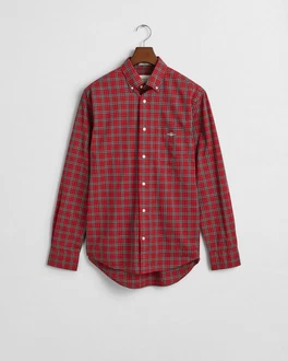 Gant Langarmhemd Rot/Braun/Dunkelrot