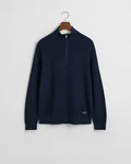Gant Strickpullover RIBBED COTTON HALF ZIP Dunkelblau