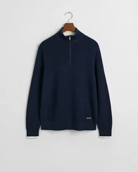 Gant Strickpullover RIBBED COTTON HALF ZIP Dunkelblau
