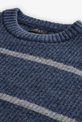 Next Rundhalspullover Regular Fit Blau/Dunkelblau/Grau/Hellblau