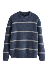 Next Rundhalspullover Regular Fit Blau/Dunkelblau/Grau/Hellblau