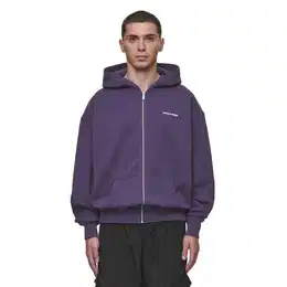 Kapuzenplschjacke Colne Logo Oversized Sweat Jacket, lila