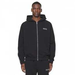 Kapuzenplschjacke Ayton Raglan Fullzip Hoodie, schwarz