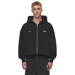 Kapuzenplschjacke Clayton Oversized Sweat Jacket, schwarz