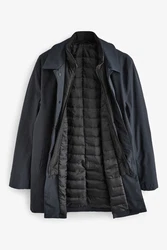 Next Steppmantel mit Trichterkragen Dunkelblau/Schwarz/Blau/Grau/Hellblau