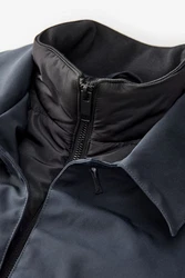 Next Steppmantel mit Trichterkragen Dunkelblau/Schwarz/Blau/Grau/Hellblau