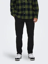ONLY & SONS Chinohose Hose Chino Basic Reißverschluss Gestaschen (8323) Schwarz (8323)