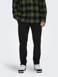 ONLY & SONS Chinohose Hose Chino Basic Reißverschluss Gestaschen (8323) Schwarz (8323)