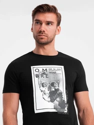 OMBRE Print-Shirt T-Shirt mit Totenkopf Schwarz