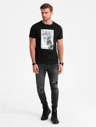 OMBRE Print-Shirt T-Shirt mit Totenkopf Schwarz