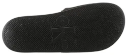 Calvin Klein Jeans SLIDE MONOGRAM Pantolette Schwarz/Dunkelgrün/Türkis