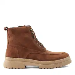 Celal Gltekin 550-4703 Schnrstiefel Robuste Wildleder-Boots mit Doppelschluss und Blockabsatz.