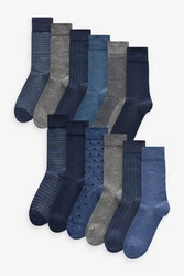 Next Kurzsocken Herrensocken (12er-Pack) Dunkelblau/Grau/Blau