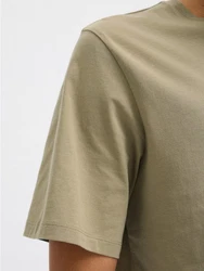 Jack & Jones T-Shirt JJEORGANIC BASIC TEE SS O-NECK Khaki/Dunkelgrün