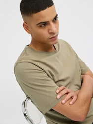 Jack & Jones T-Shirt JJEORGANIC BASIC TEE SS O-NECK Khaki/Dunkelgrün