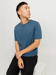 Jack & Jones T-Shirt JJEORGANIC BASIC TEE SS O-NECK Blau/Türkis/Grau