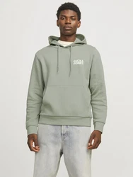 Jack & Jones Sweatshirt JJECORP LOGO SWEAT HOOD (3478) pastellgrün/weiß