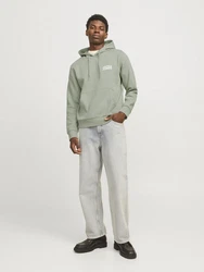 Jack & Jones Sweatshirt JJECORP LOGO SWEAT HOOD (3478) pastellgrün/weiß