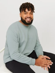 Jack & Jones PlusSize Sweatshirt JJEBradley Grün/Hellblau/Hellgrün/Dunkelgrün
