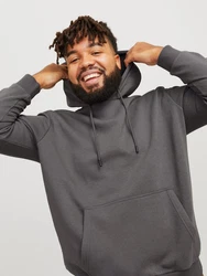 Jack & Jones Sweatshirt JJEBRADLEY HOOD NOOS PLS Dunkelgrau/Hellgrau/Grau/Schwarz
