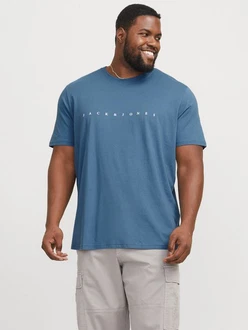 Jack & Jones T-Shirt JJEStar Blau/Hellblau/Grau Jack & Jones T-Shirt JJEStar Blau/Hellblau/Grau