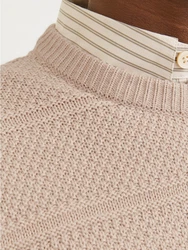 Jack & Jones Rundhalspullover JJJERRY KNIT CREW NECK Beige/Braun