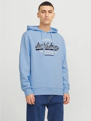 Jack & Jones Kapuzensweatshirt JJELOGO SWEAT HOOD 2 Hellblau/Blau