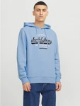 Jack & Jones Kapuzensweatshirt JJELOGO SWEAT HOOD 2 Hellblau/Blau Jack & Jones Kapuzensweatshirt JJELOGO SWEAT HOOD 2 Hellblau/Blau