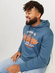 Jack & Jones PlusSize Hoodie Sweat Hood JJELOGO Blau/Hellblau/Grau