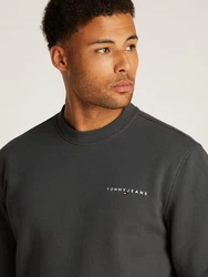 Tommy Jeans Sweatshirt 'LINEAR' Dunkelgrau/Khaki/Schwarz