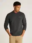 Tommy Jeans Sweatshirt 'LINEAR' Dunkelgrau/Khaki/Schwarz