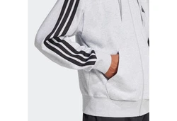 adidas Sportswear Kapuzensweatshirt Essentials 3S FT FZ HD Hellgrau/Grau