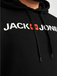 Jack & Jones Kapuzensweatshirt JJECORP OLD LOGO SWEAT HOOD NOOS mit Logo Print Schwarz/Braun/Hellblau