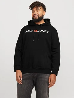 Jack & Jones Kapuzensweatshirt JJECORP OLD LOGO SWEAT HOOD NOOS mit Logo Print Schwarz/Braun/Hellblau