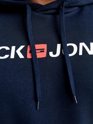 Jack & Jones Kapuzensweatshirt JJECORP OLD LOGO SWEAT HOOD NOOS mit Logo Print Dunkelblau