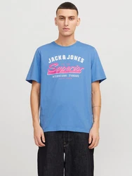 Jack & Jones T-Shirt JJELOGO TEE SS O-NECK 2 COL SS25 SN Blau/Hellblau